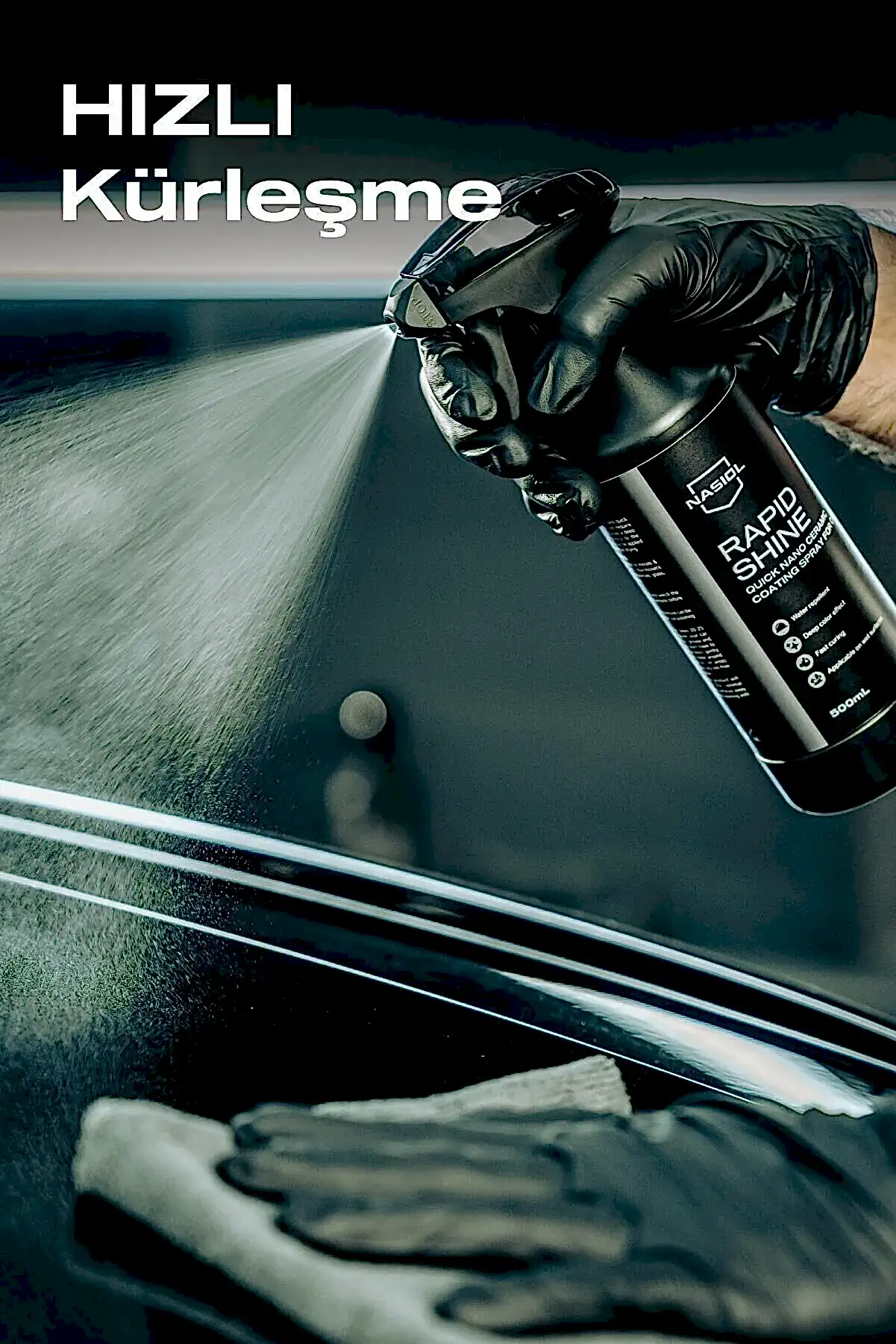 Nasiol Rapidshine Araçlar için Hızlı Nano Seramik Kaplama Spreyi 500 ml