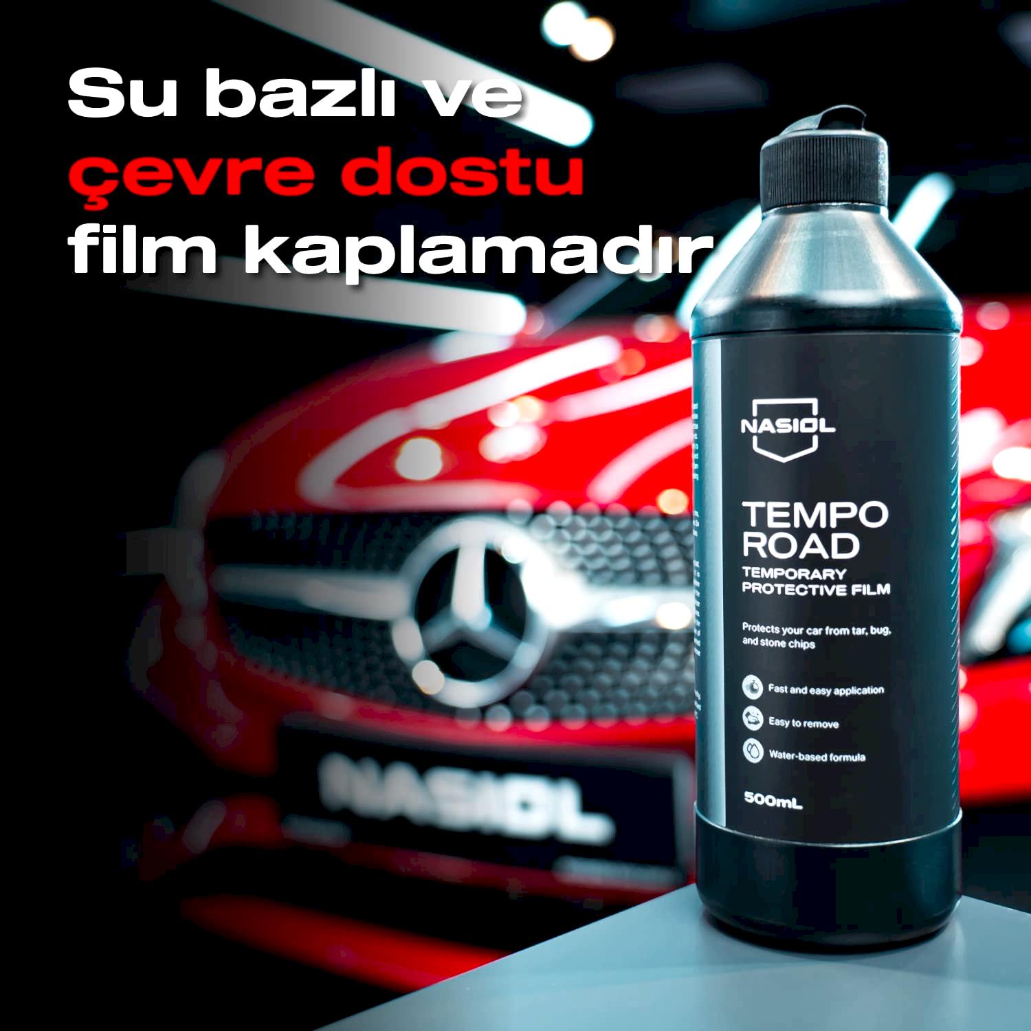 Nasiol TempoRoad Geçici Araç ve Boya Koruyucu Film-500 mL-Boya Koruma Filmi, Leke Önleme, Detailing, Off-Road Araç Yüzeyi Koruyucu, Su Bazlı Leke Tutmaz Film