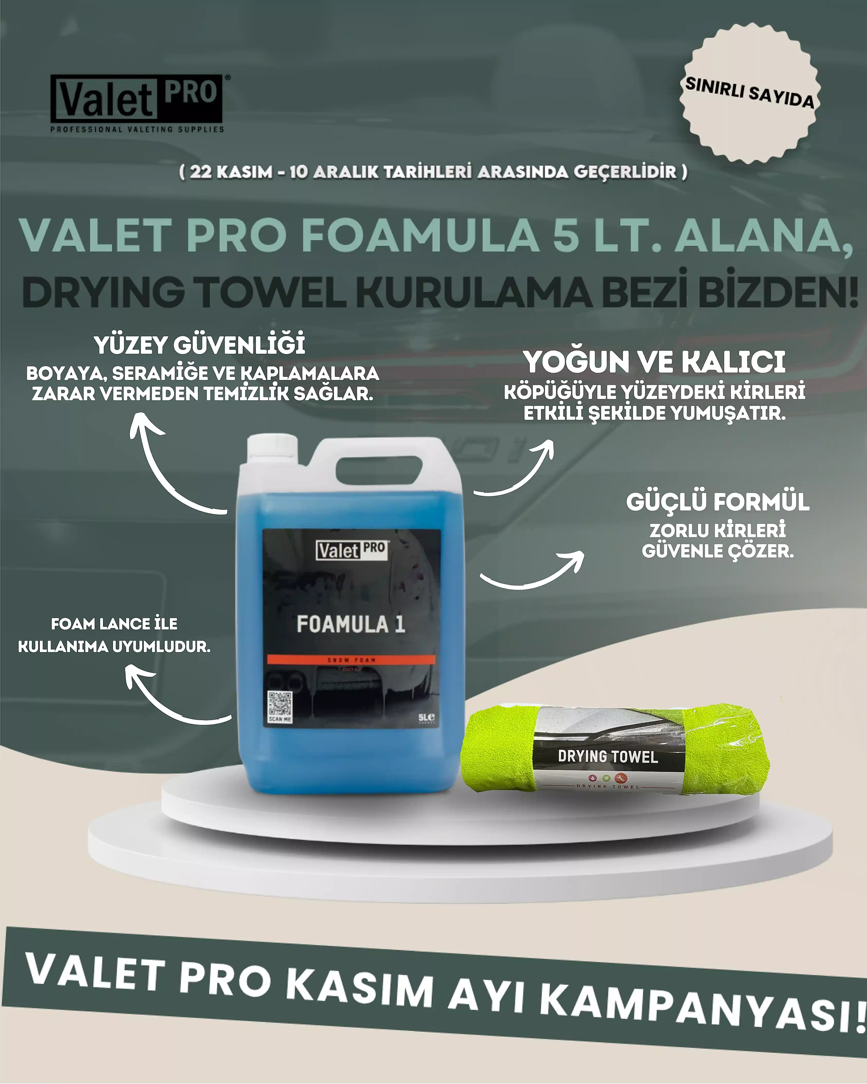 Valet Pro Foamula 1 Ph Nötr Yıkama Köpüğü 5lt.