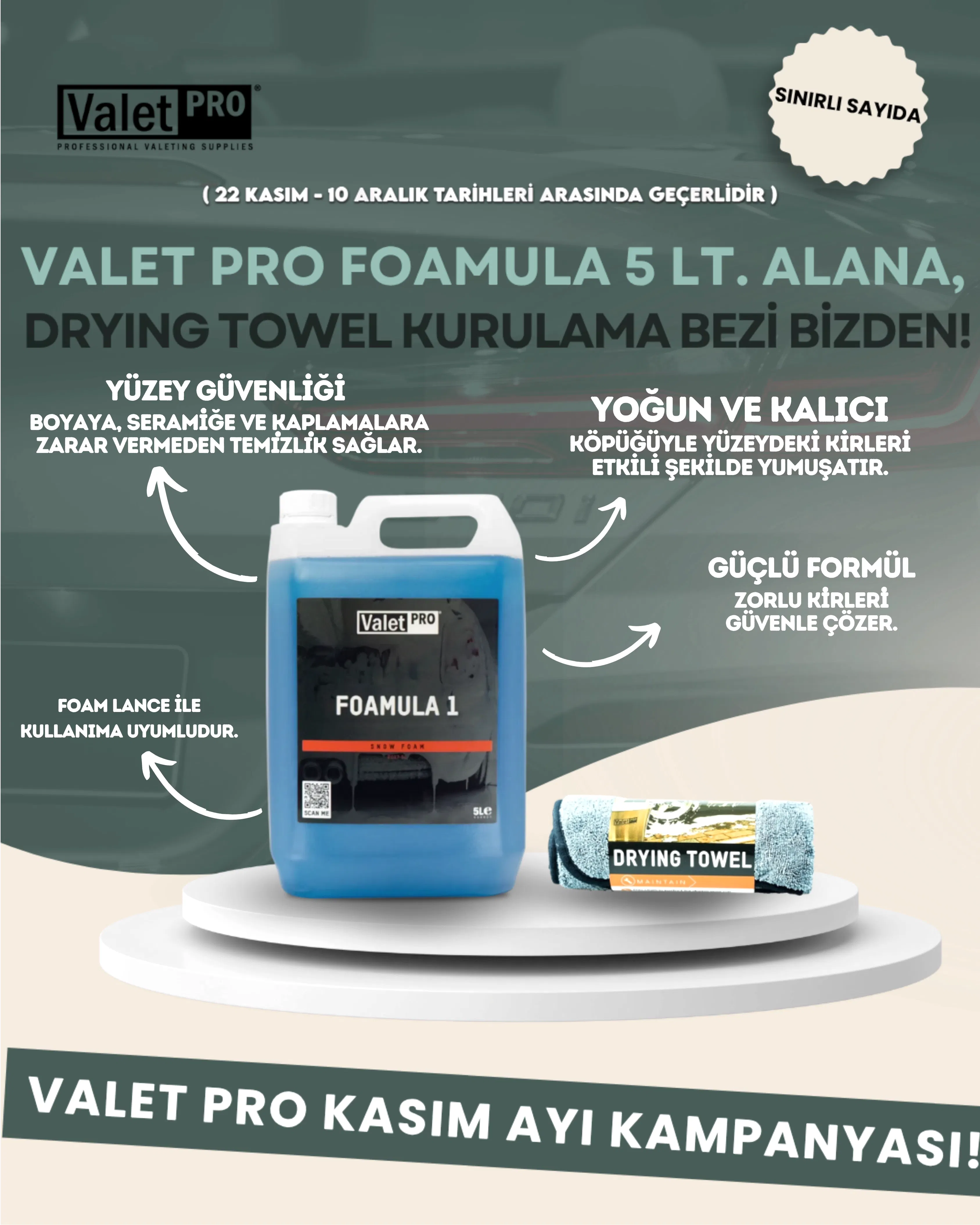 Valet Pro Foamula 1 Ph Nötr Yıkama Köpüğü 5lt.