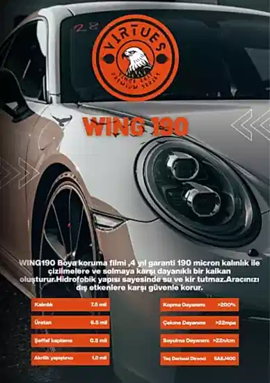 Virtues Araç Boya Koruma Filmi 190 Micron TPU