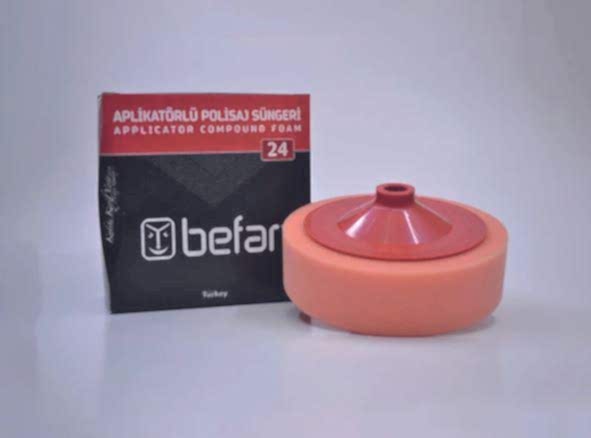 BEFAR APLİKARTÖRLÜ POLİSAJ SÜNGERİ TURUNCU 150MM